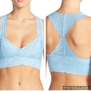 Free People Lace Racerback Bralette in Light Blue